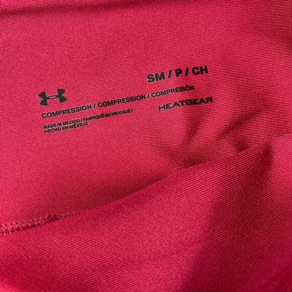 Under Armour HeatGear Impulse Leggings Pink Ankle Crop Mesh Side Womens Small - Picture 6 of 9